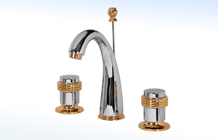 19GH RUGO - MEZCLADORA PARA LAVABO DE 8” A 12” CON DESAGÜE AUTOMÁTICO