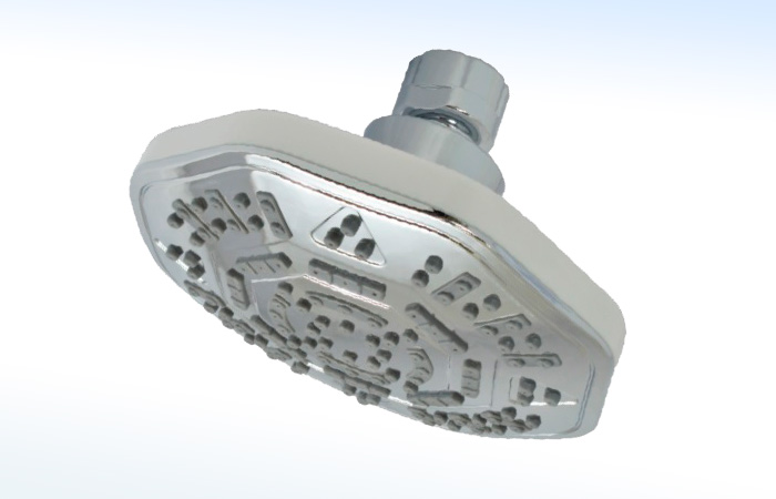 44H RUGO - REGADERA HEXAGONAL DE 5” Ø SIN BRAZO
