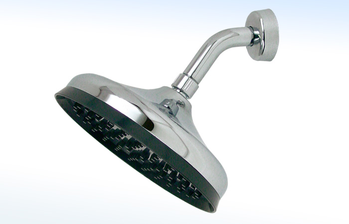 44PG RUGO - REGADERA REDONDA DE 8”Ø CON BRAZO Y CHAPETÓN