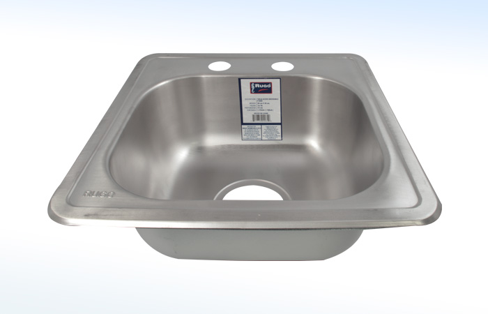 10TB RUGO - TARJA SENCILLA 38 X 38 cms PROFUNDIDAD 15cms CONTRA 2”Ø